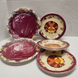 New Dinner Desert Paper Plates Turkey Fall Thanksgiving Lot Bundle Rare Target